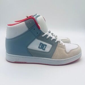 DC Shoes Manteca 4 Hi Women White Grey Blue Pink Skate Sneakers ADJS100164